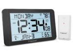 Geevon 10.8'' Atomic Clock with Indoor Outdoor Temperature, Large  Display Digital Wall Clock with Wireless Sensor,  for Bedroom, Office, Kitchen, Living Room, Easy for Seniors to Read