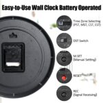 Geevon 12 Inch Atomic Analog Wall Clock, Sets Automatically Wall Clock Battery Operated, Easy to Read Atomic Clock for Kitchen/School/Classroom/Living Room