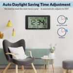 Geevon 10.8'' Atomic Clock with Indoor Outdoor Temperature, Large  Display Digital Wall Clock with Wireless Sensor,  for Bedroom, Office, Kitchen, Living Room, Easy for Seniors to Read