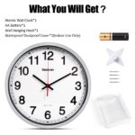 Geevon 12 Inch Atomic Analog Wall Clock, Sets Automatically Wall Clock Battery Operated, Easy to Read Atomic Clock for Kitchen/School/Classroom/Living Room