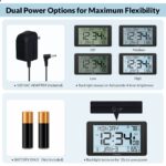 Geevon 10.8'' Atomic Clock with Indoor Outdoor Temperature, Large  Display Digital Wall Clock with Wireless Sensor,  for Bedroom, Office, Kitchen, Living Room, Easy for Seniors to Read