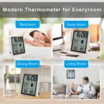 Geevon Digital Atomic Wall Clock with Moon Phase and Backlight, Silent Non-Ticking Atomic Clock with 8.8 Inch Large Display, Indoor Outdoor Temperature, Calendar for Home Office Bedroom Kitchen